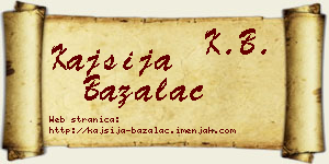 Kajsija Bažalac vizit kartica